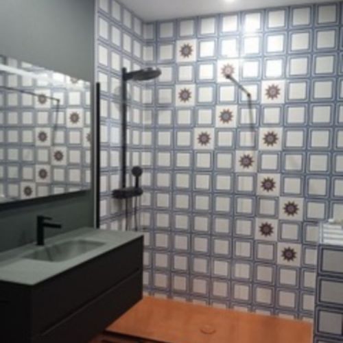 Toiles unies - salle de bains - spots led étanches